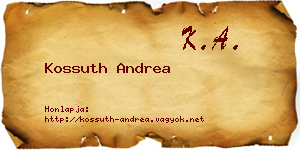 Kossuth Andrea névjegykártya